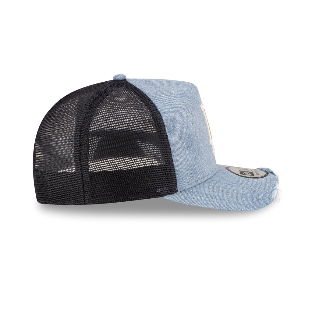 Los Angeles Dodgers Distressed Denim 9FORTY A-Frame Trucker Hat