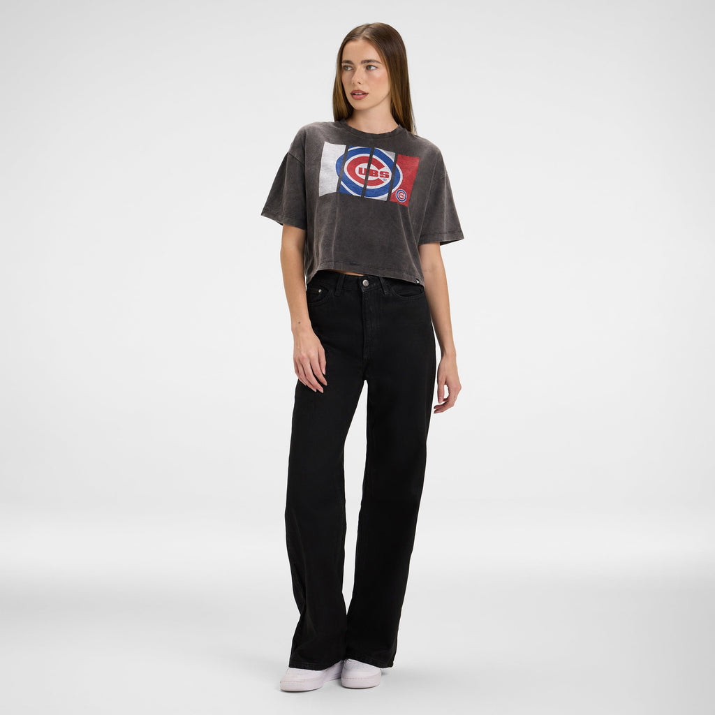 New York Knicks Sport Night Black Cropped Women's T-Shirt