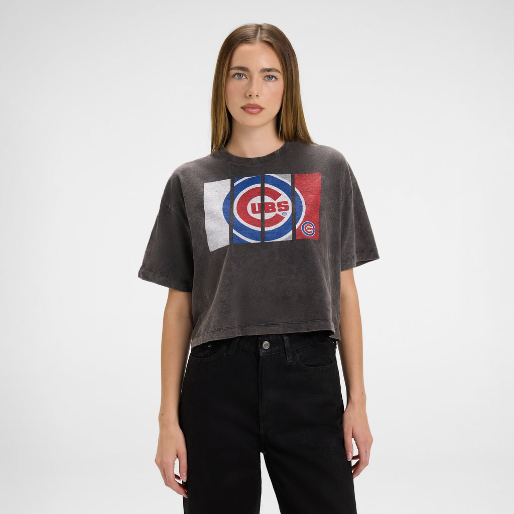 Philadelphia 76ers Sport Night Black Cropped Women's T-Shirt