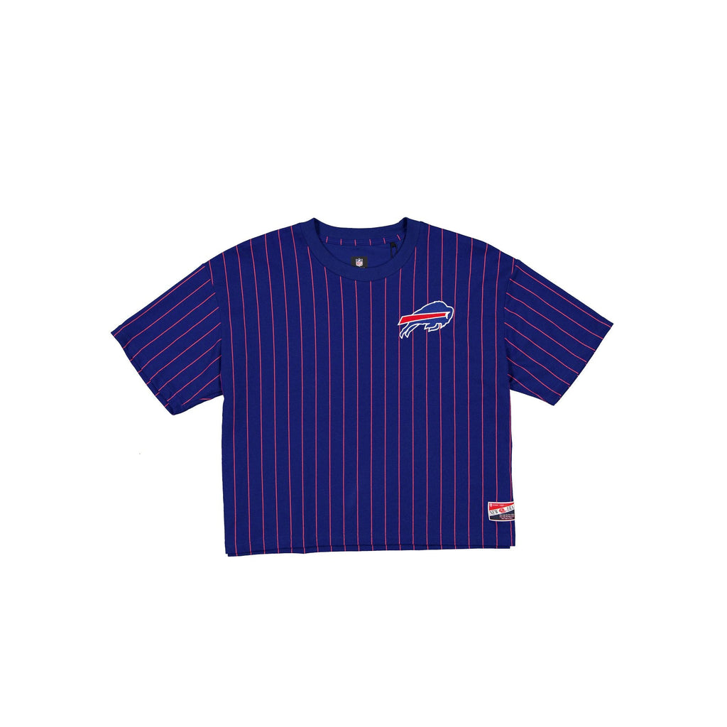 Buffalo Bills Throwback Women's Cropped Pinstripe T-Shirt