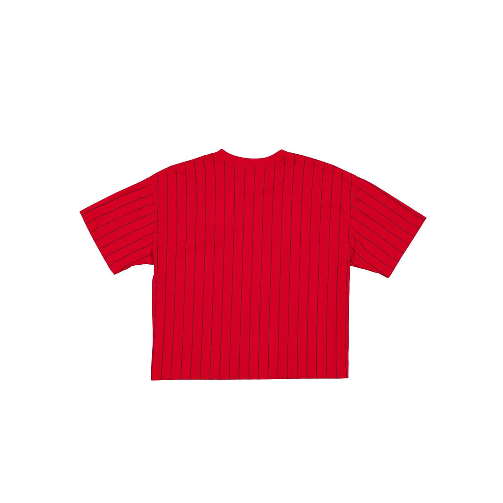 Kansas City Chiefs Throwback Women's Cropped Pinstripe T-Shirt