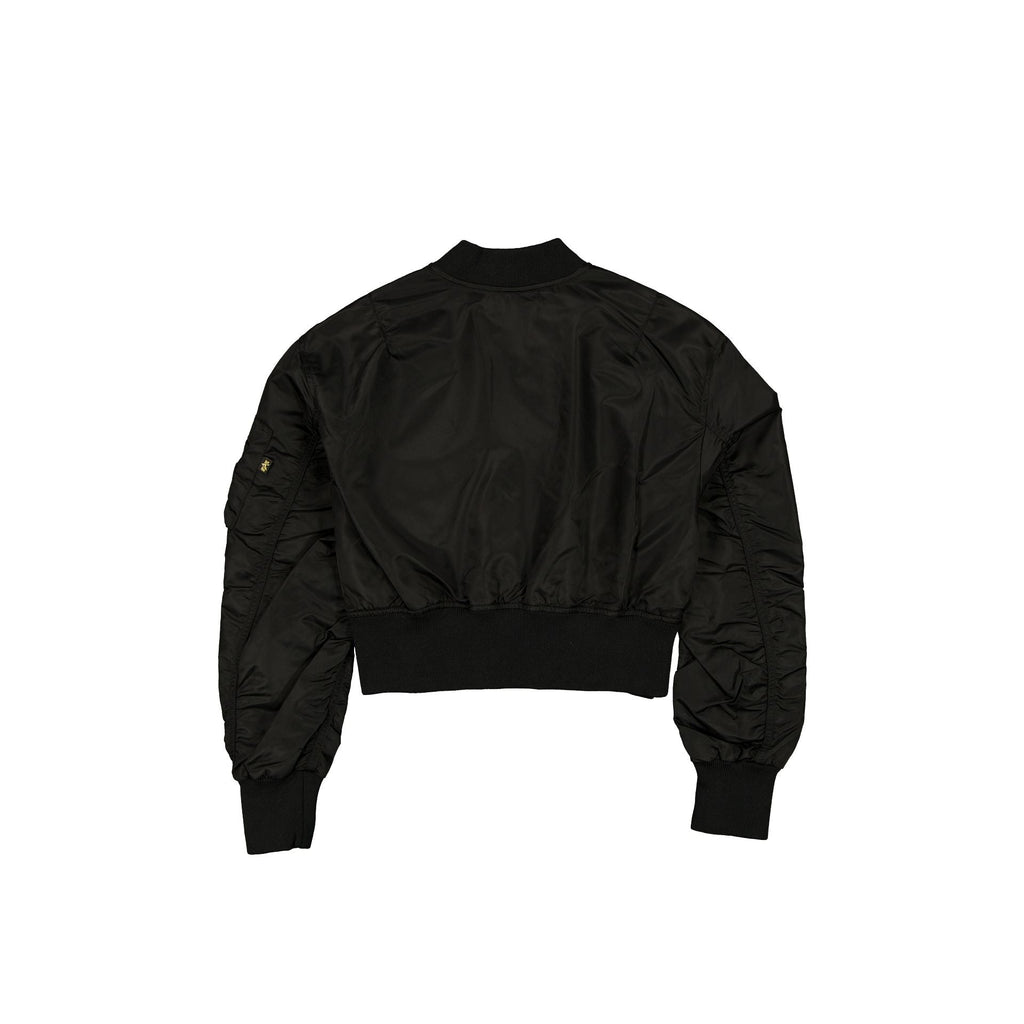 Alpha Industries x Detroit Lions Black and Gold Women's Cropped L-2B Bomber Jacket