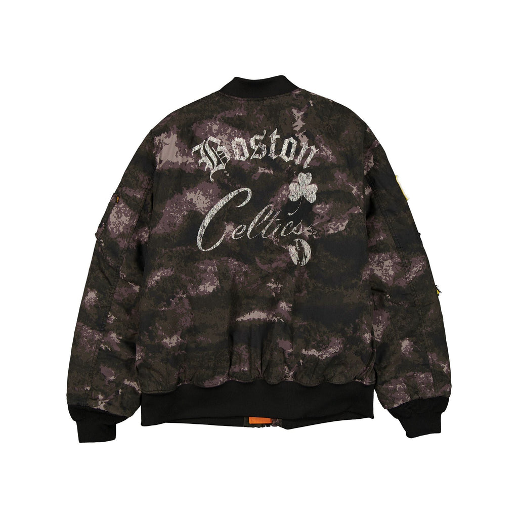 Alpha Industries x Boston Celtics Black Camo MA-1 Bomber Jacket