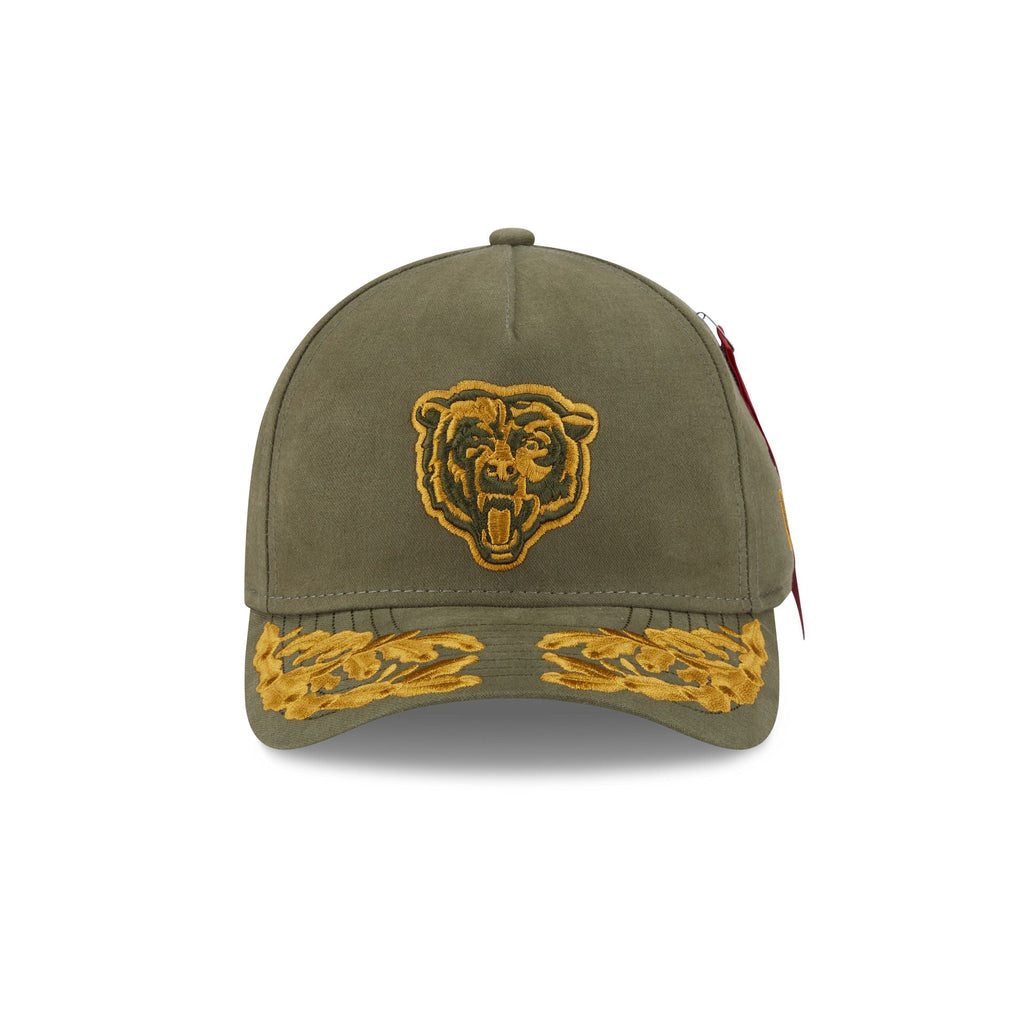 Alpha Industries x Chicago Bears Olive Green 9FORTY M-Crown A-Frame Snapback Hat