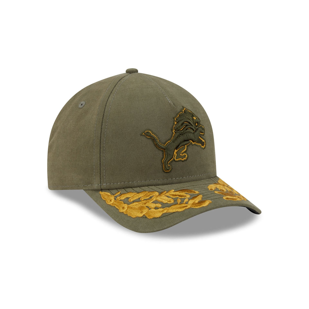 Alpha Industries x Detroit Lions Olive Green 9FORTY M-Crown A-Frame Snapback Hat