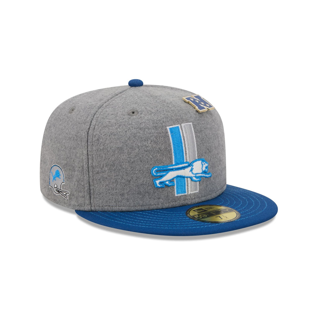 Detroit Lions Heather Gray Wool 59FIFTY Fitted Hat