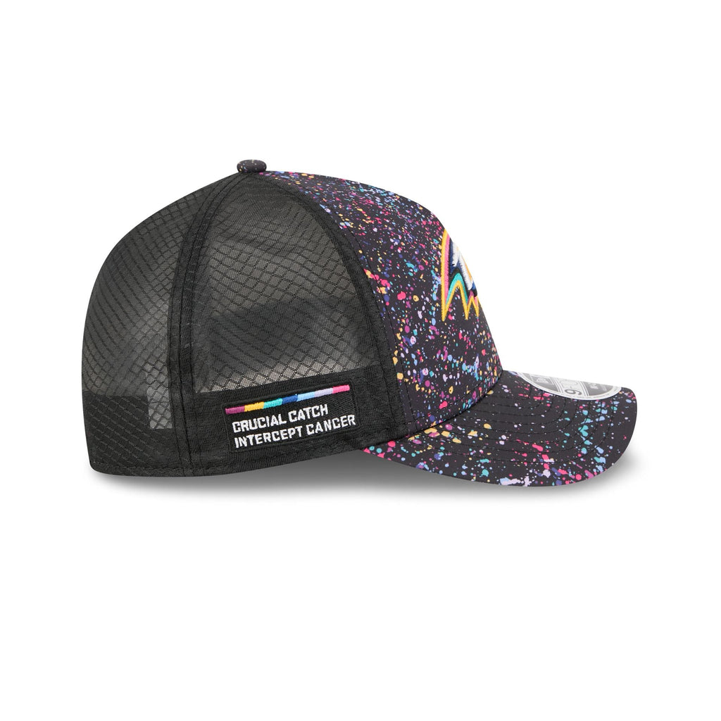 Baltimore Ravens 2025 Crucial Catch 9FORTY M-Crown A-Frame Trucker Hat