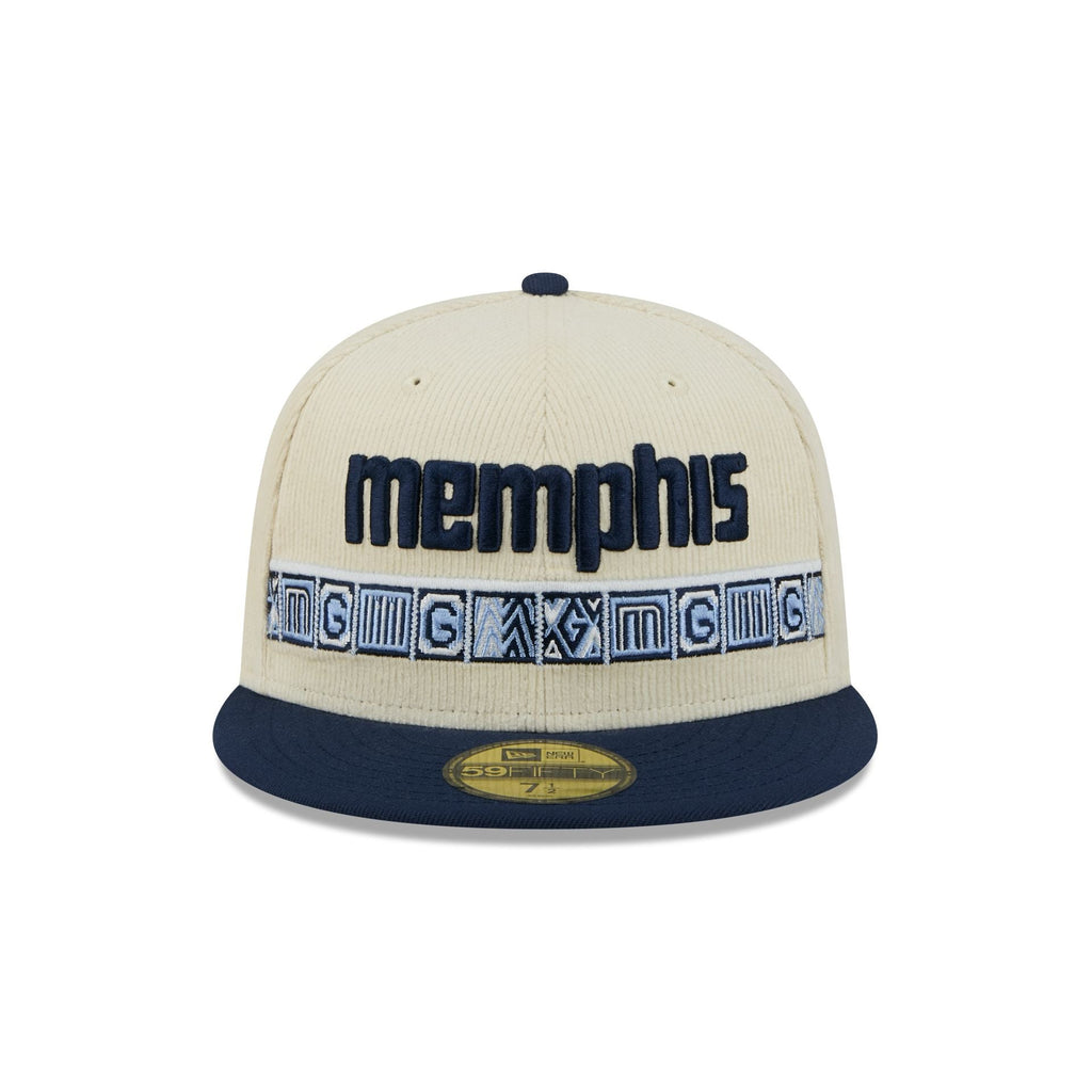 Memphis Grizzlies 2025 City Edition Chrome White Corduroy 59FIFTY Fitted Hat
