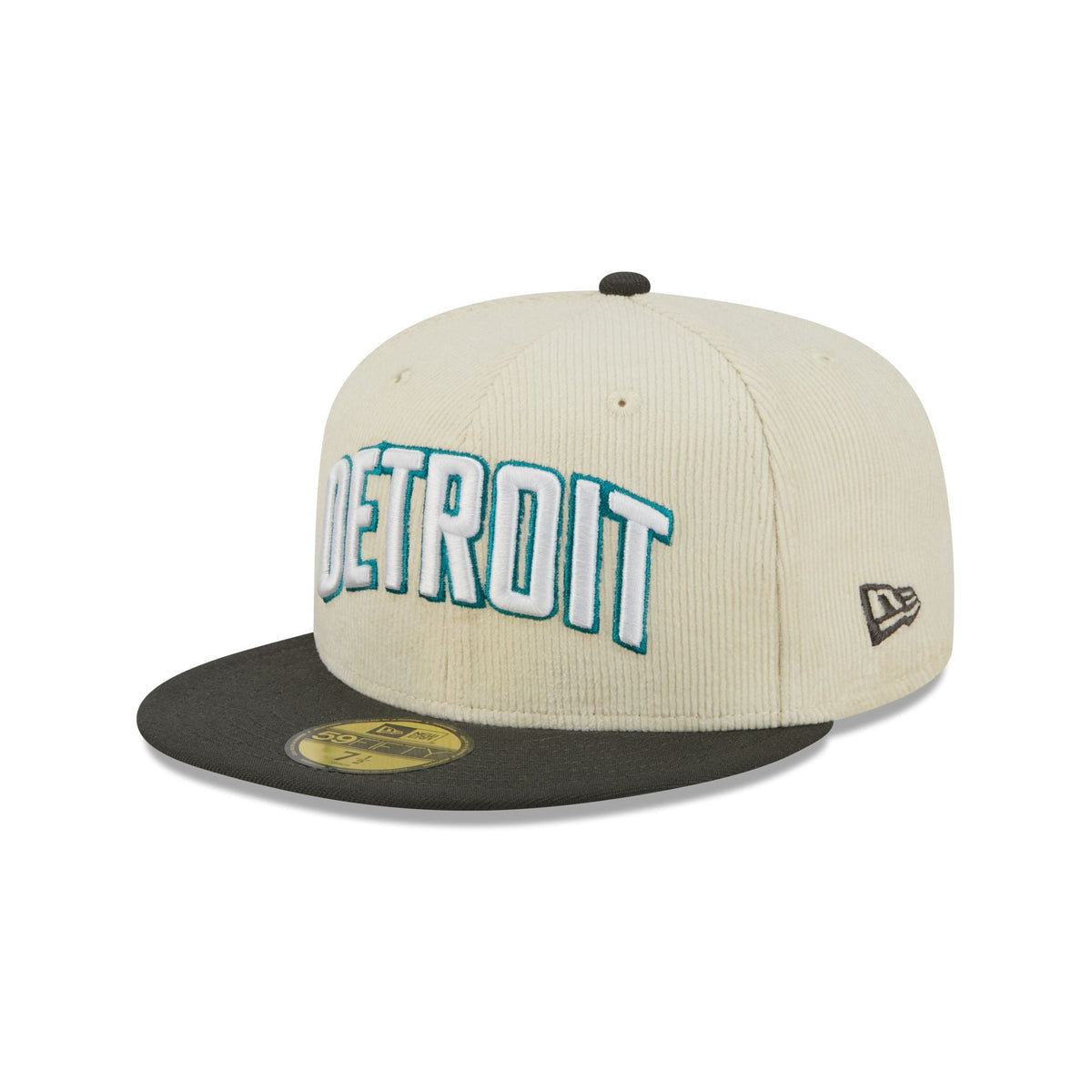 Detroit Pistons 2025 City Edition Chrome White Corduroy 59FIFTY Fitted Hat