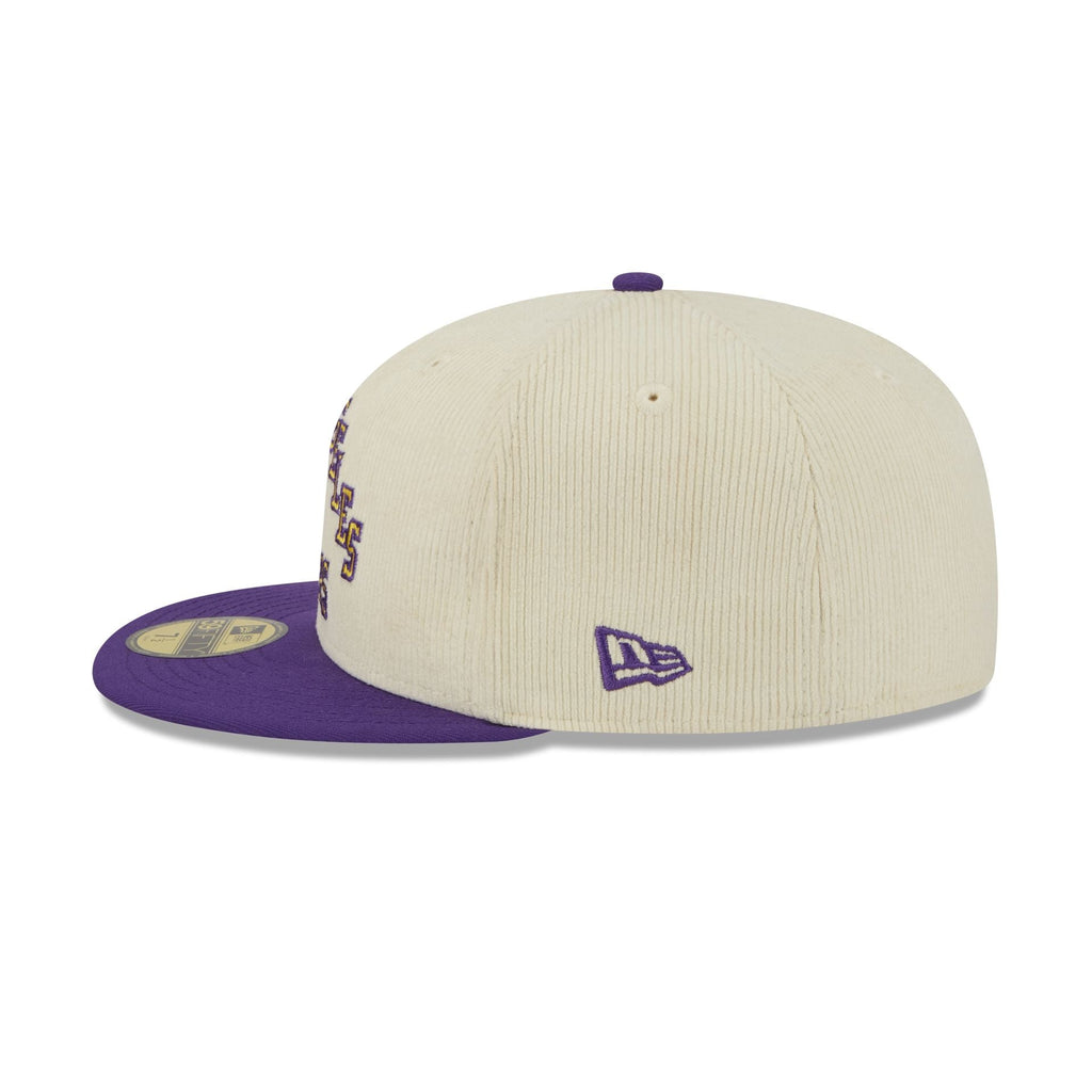 Los Angeles Lakers 2025 City Edition Chrome White Corduroy 59FIFTY Fitted Hat