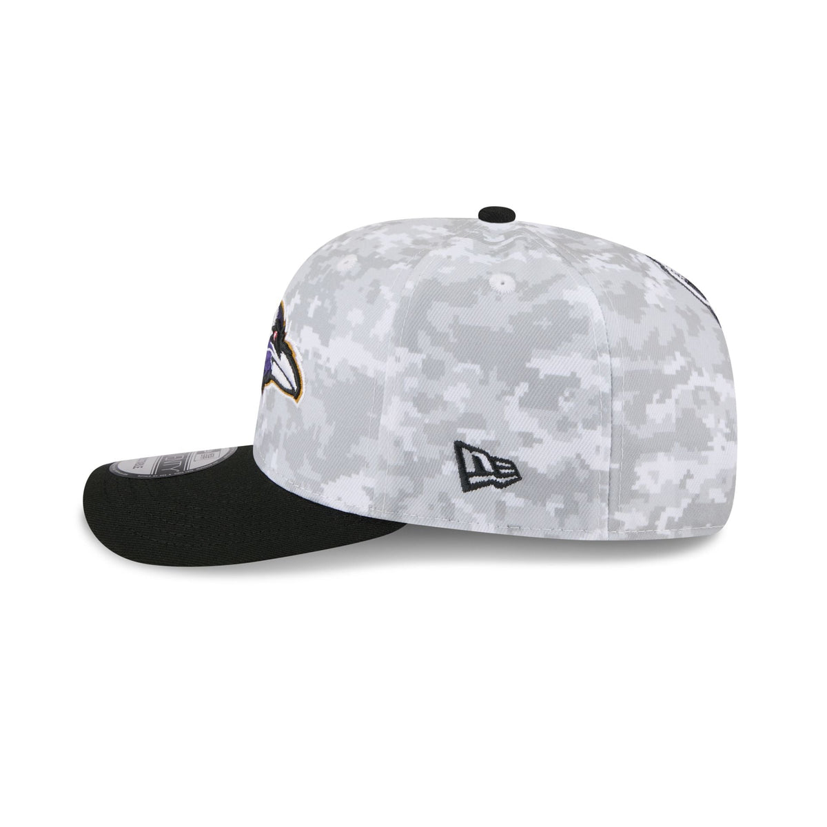 Baltimore Ravens 2025 Salute to Service Fan Gear 9SEVENTY Stretch-Snap Hat