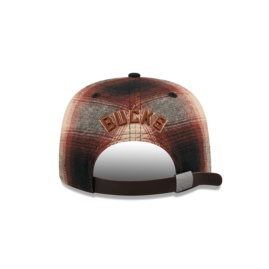 Milwaukee Bucks Grunge Plaid 9FIFTY A-Frame Adjustable Hat