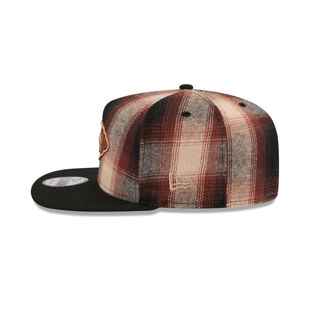 Kansas City Chiefs Grunge Plaid 9FIFTY A-Frame Adjustable Hat