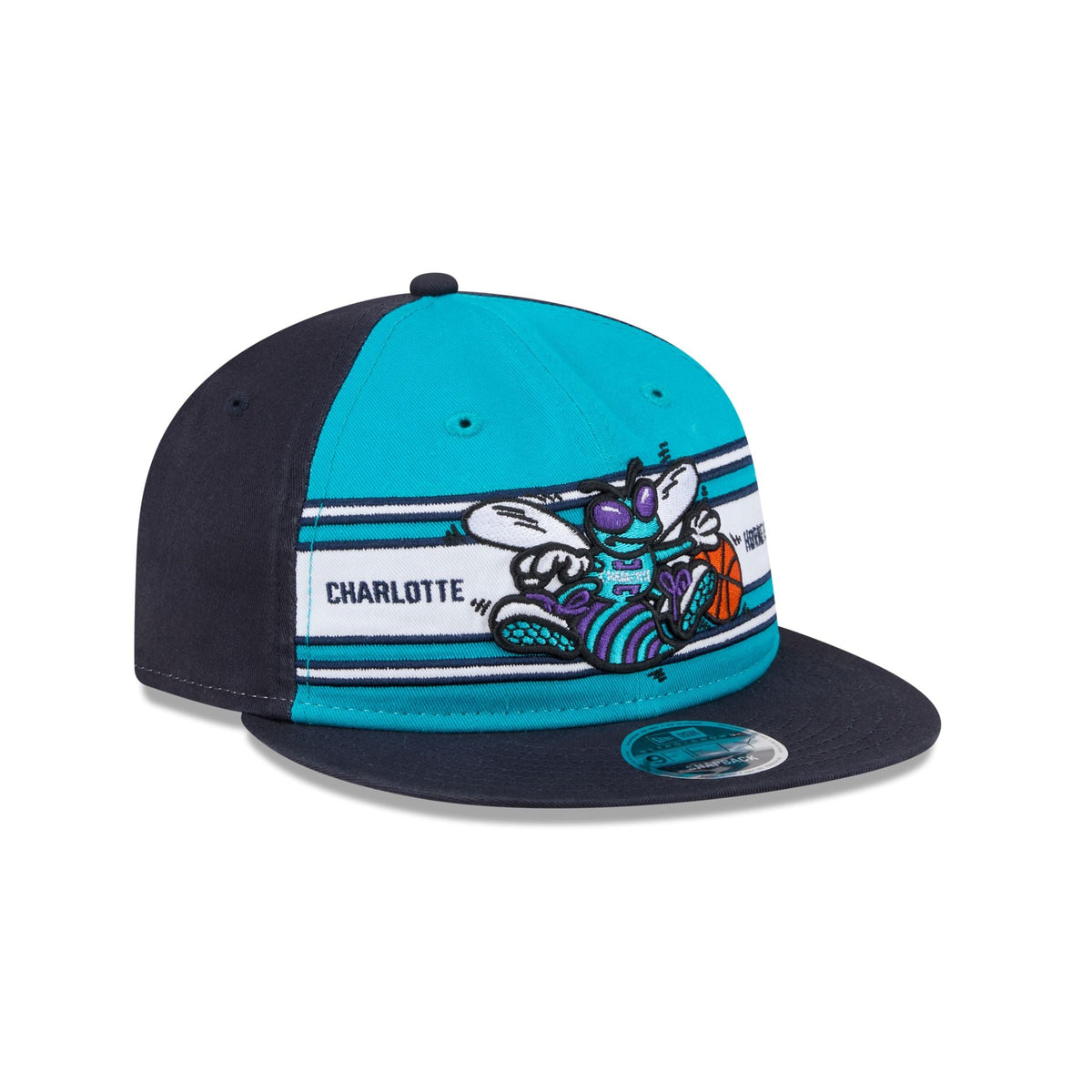 Charlotte Hornets Team Stripes Retro Crown 9FIFTY Snapback Hat