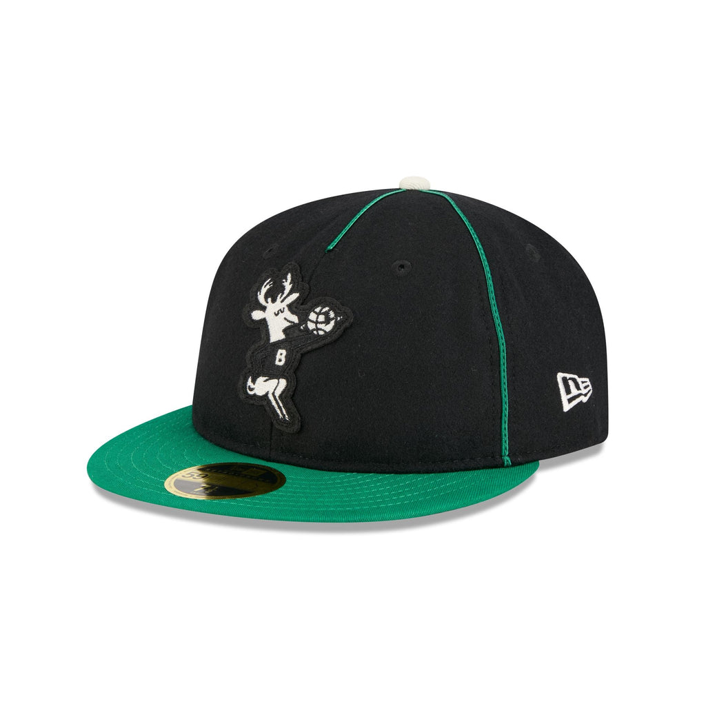 Milwaukee Bucks Felt Logo Retro Crown 59FIFTY Fitted Hat
