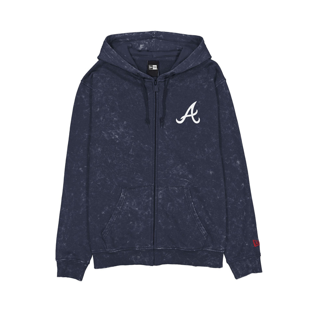 Atlanta Braves Washed Graphic Full-Zip Hoodie