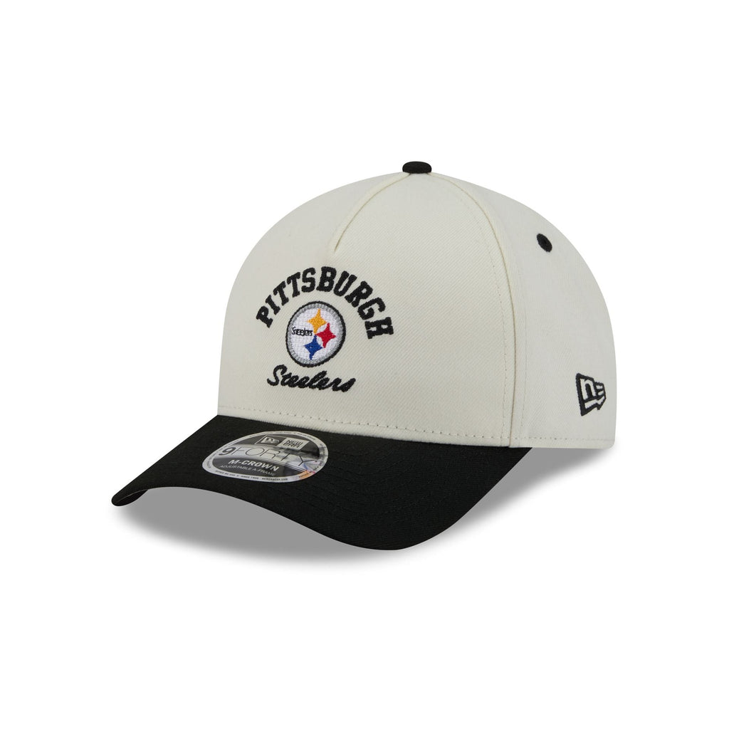 Pittsburgh Steelers Arched Graphic Chrome White 9FORTY M-Crown A-Frame Snapback Hat