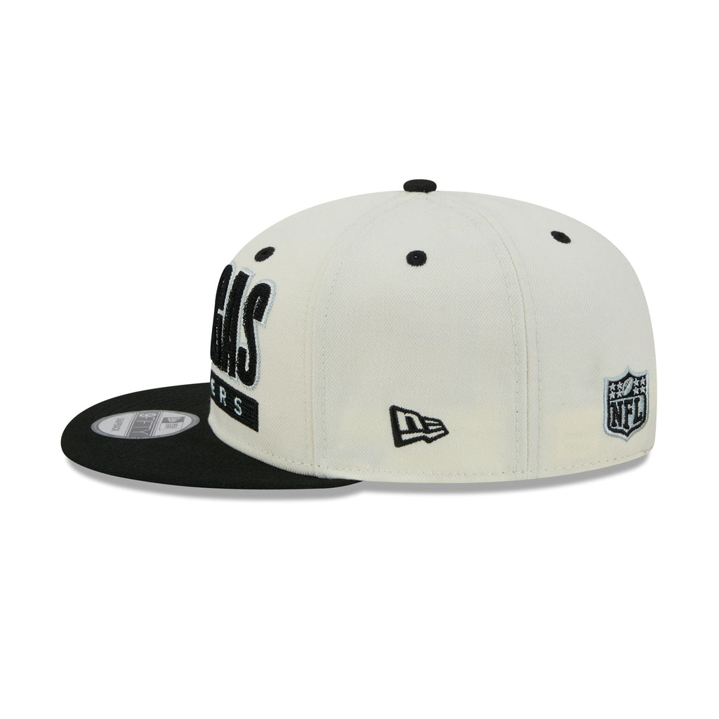 Las Vegas Raiders Classic Stacked Chrome 9FIFTY Snapback Hat