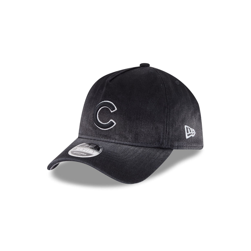 Chicago Cubs Washed Black Denim 9FORTY A-Frame Unstructured Snapback Hat