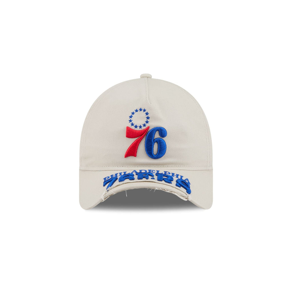 Philadelphia 76ers Stone 9FORTY A-Frame Unstructured Cut-Off Visor Snapback Hat