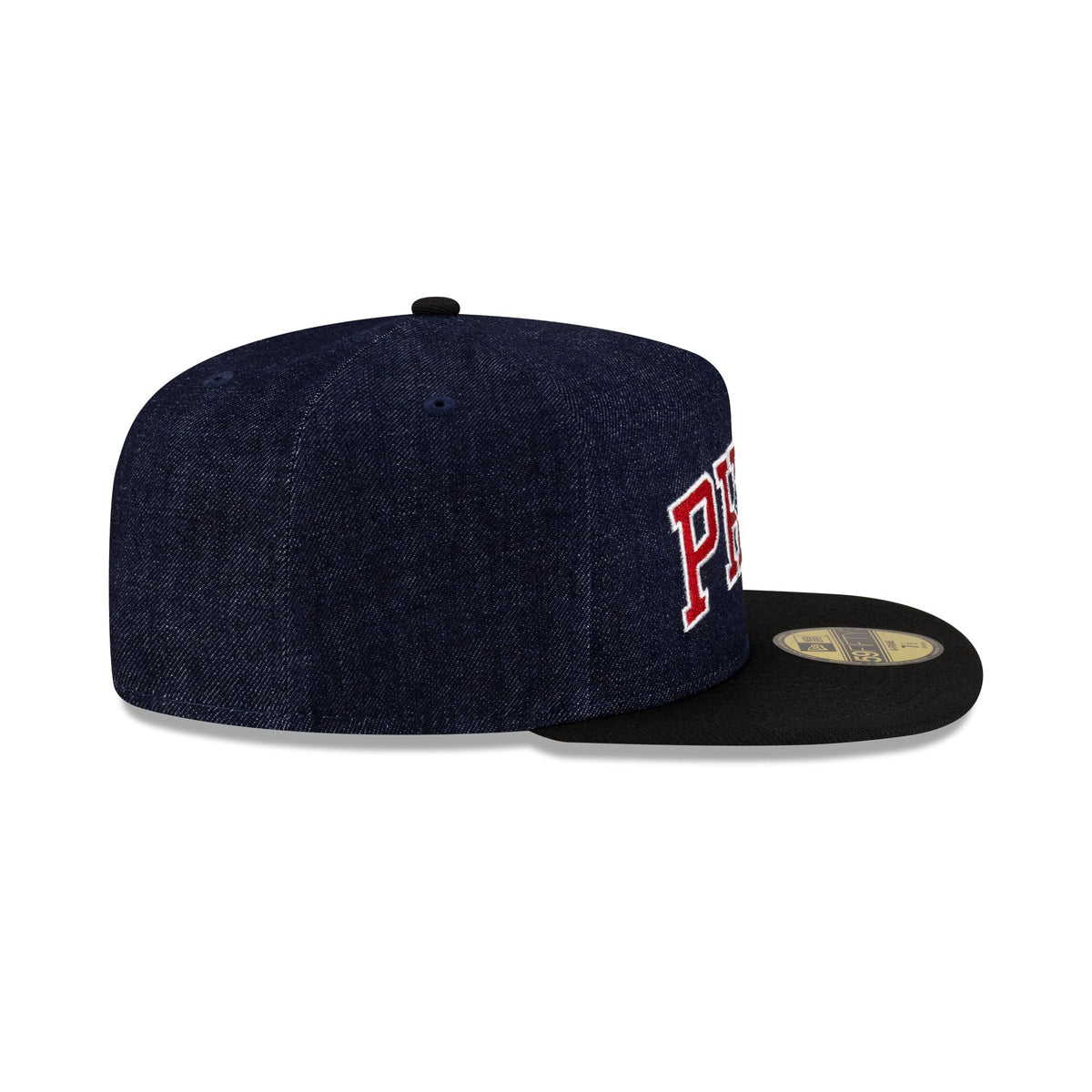 Philadelphia 76ers Navy Denim 59FIFTY A-Frame Fitted Hat