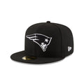 New England Patriots Black & White 59FIFTY Fitted Hat